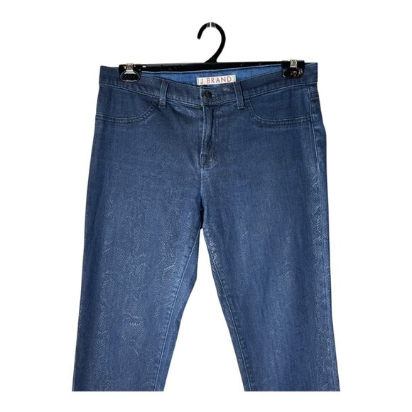 J Brand Jeans Women‎ 30 Blue Indigo Boa Denim Super Skinny Snakeskin Embossed - Picture 4 of 12